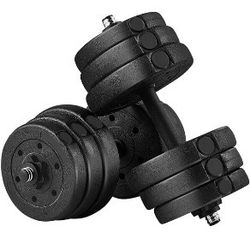 25kg/55lb Dumbbell Weight Set, Adjustable Dumbbells For Home Gym Black
