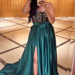 Green Dress for Prom, Wedding Guest, Event