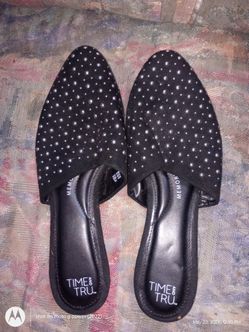 TIME AND TRUE MEMORY FOAM SIZE 7 1/2 BLACK WITH SEQUENCE WOMEN'S SHOES