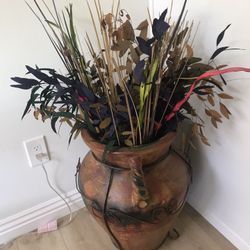 16” vase shaped pot. Wrought-Iron classic look.