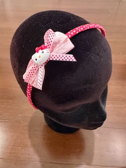 Sanrio Pink Hello Kitty Polka Dot Headband with Light Pink Bow