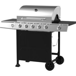 5-Burner Gas Grill, Stainless Steel/Black