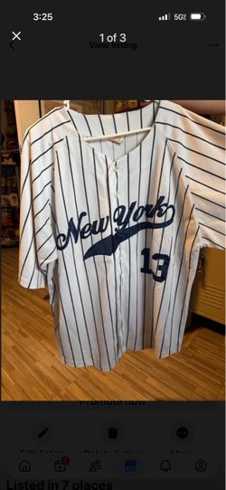 New York #13 Pinstripe Baseball Jersey