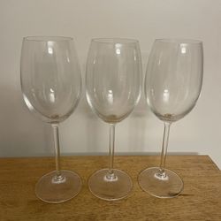 Set of 3 Riedel Crystal 9 Inch Tall Wine Glasses