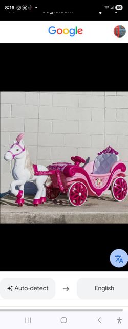 Kids Princess Horse and Carriage Ride-On
