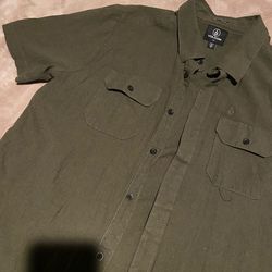 Green button dress shirt