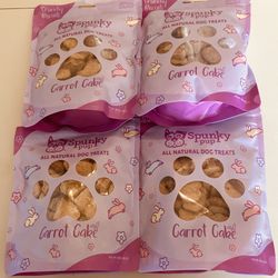 4 Packages Of Spunky Pup Carrot Cake Dog Treats