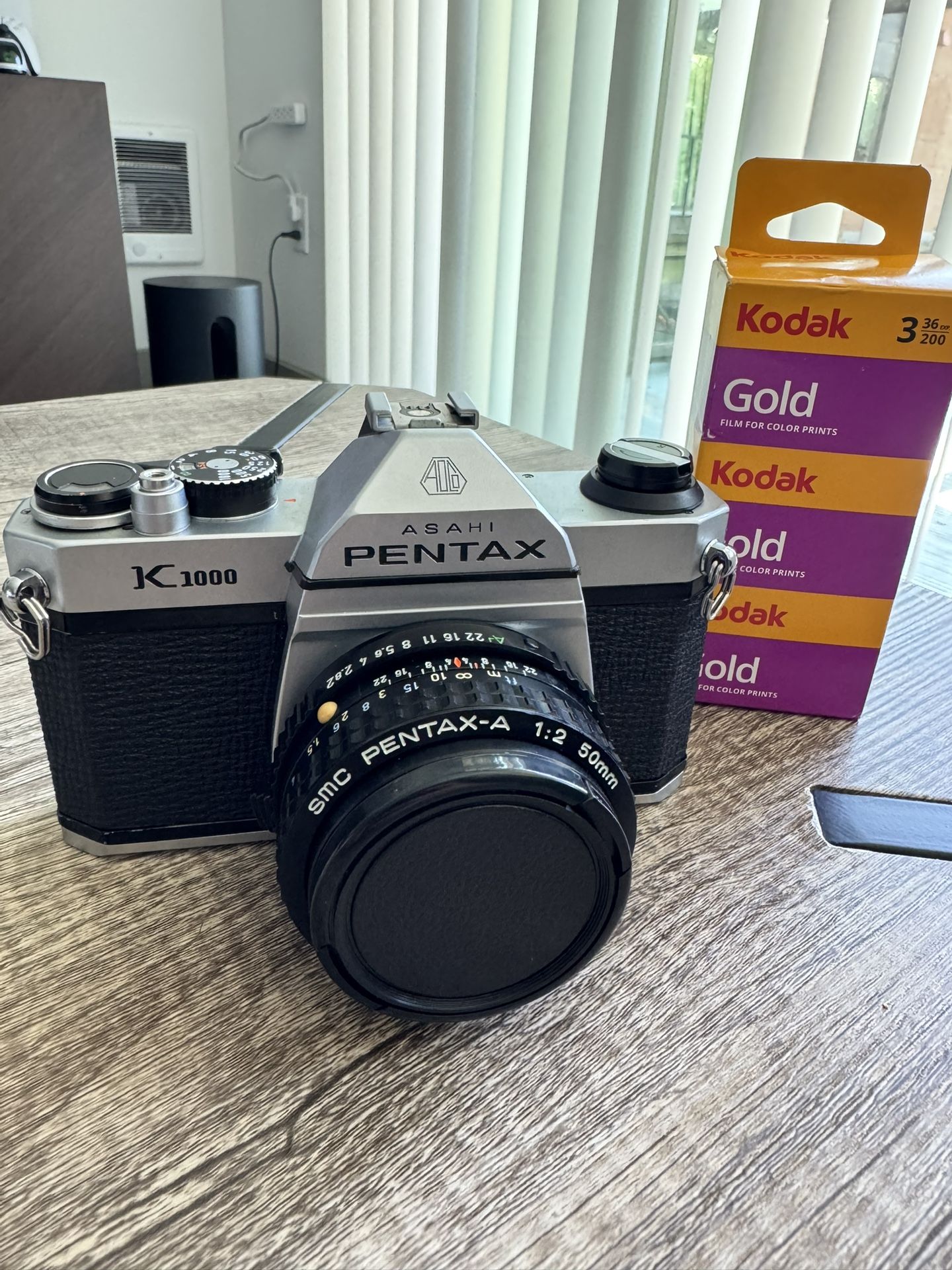 Pentax K1000 Manual Focus SLR Film Camera with Pentax 50mm Lens