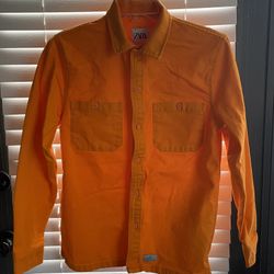 Zara Unisex Shirt Jacket - Long Sleeved - Slogan across the back “Self Worth”