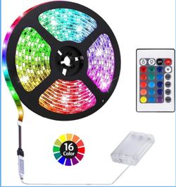 RGB LED Strip Lights with Remote and Battery Pack