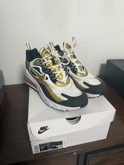 AIR MAX 270 REACT (WHITE METALLIC GOLD/BLK)