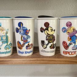 Starbucks Disney Parks Mickey Ceramic Tumblers Set Of 6