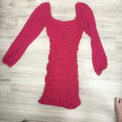 Pink Ruched Dress
