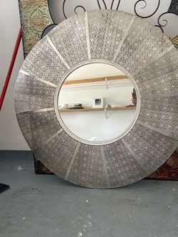Large silver wall mirror