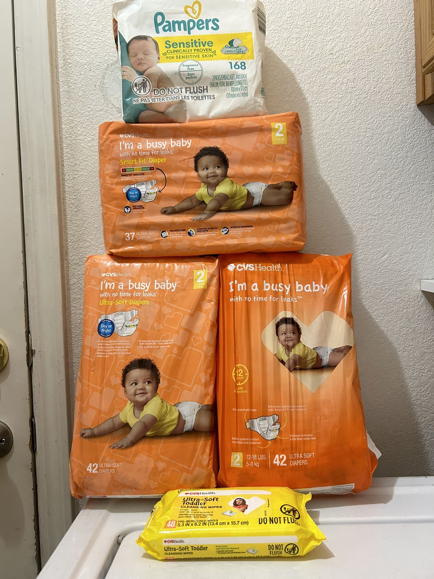 3 Diapers Bags(Size 2) And 1 Pampers Baby Wipes