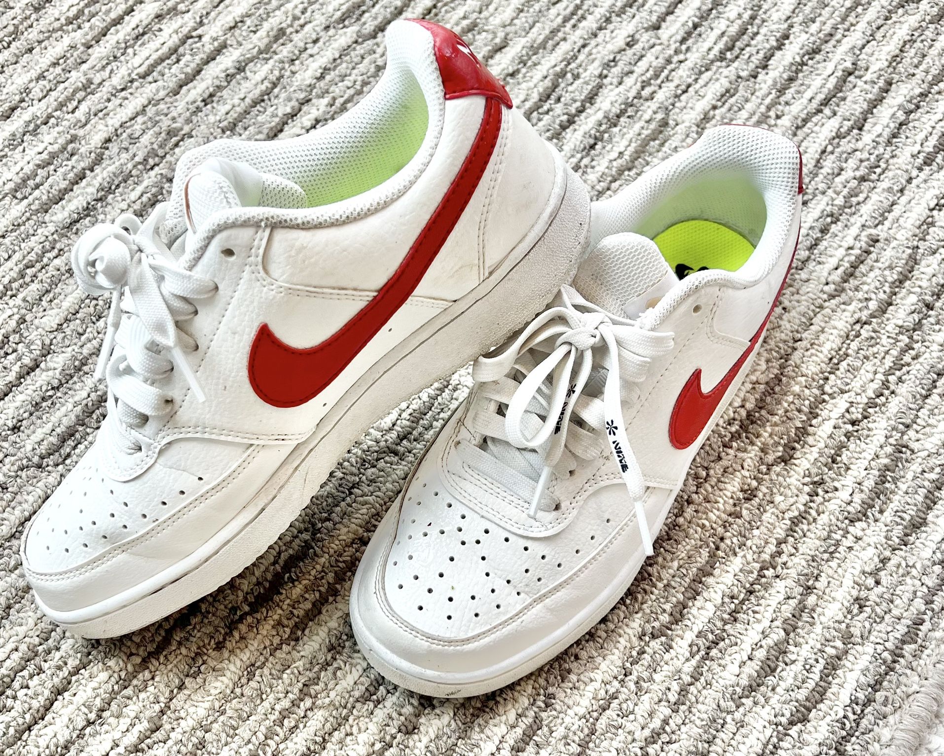 Nike Court Vision Low, Red White, Size 8 - $25