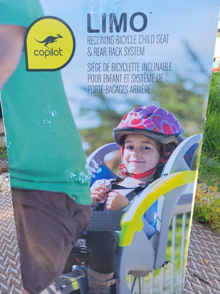 CoPilot Limo Kids bike seat/Carrier + Rack - Still in box