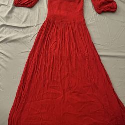Red Long Off Shoulder Dress