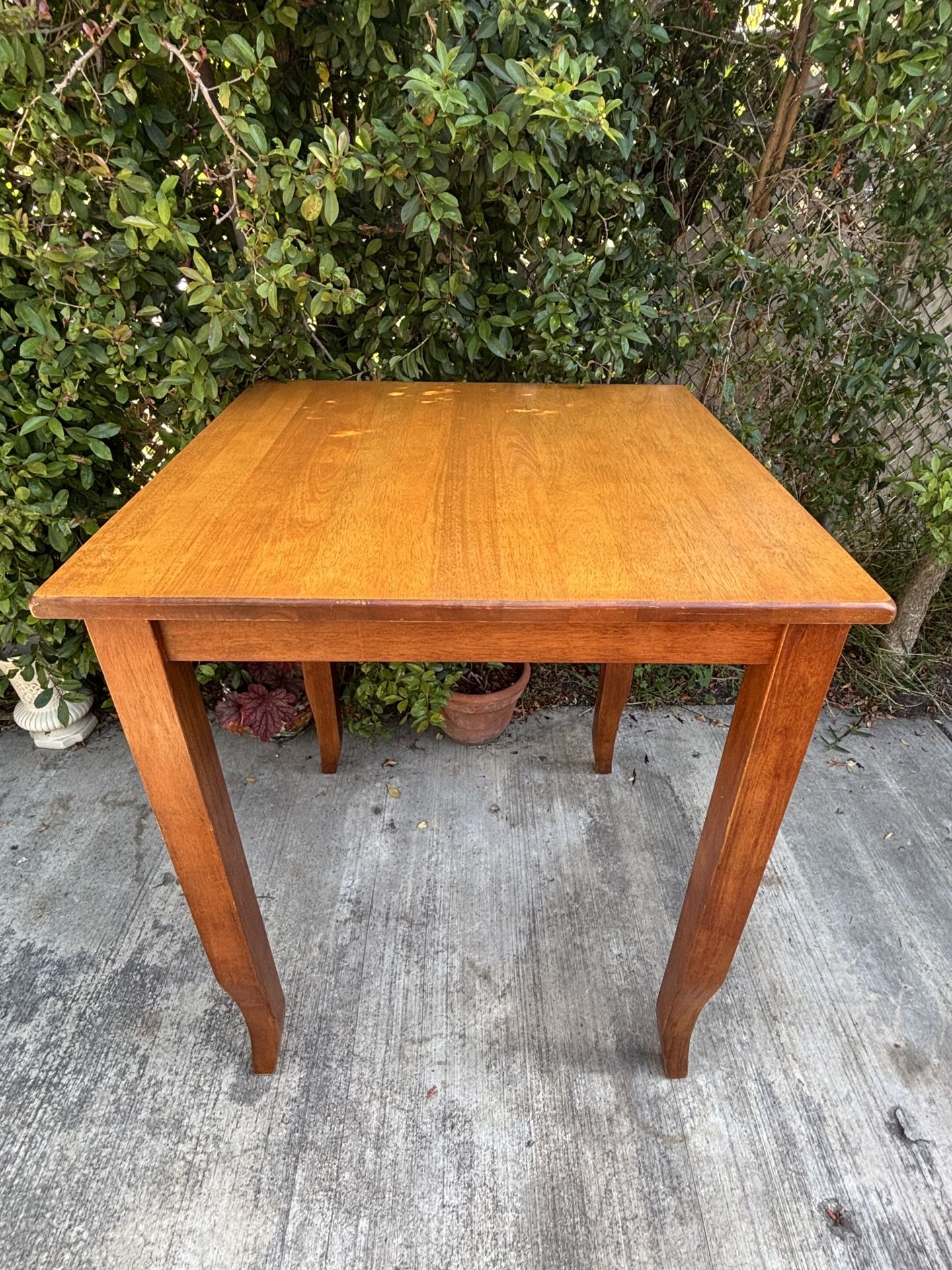 Danish Modern Tall Square Solid Wood Dining or Kitchen Table