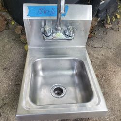 12"W STAINLESS STEEL SPACE SAVER HAND SINK