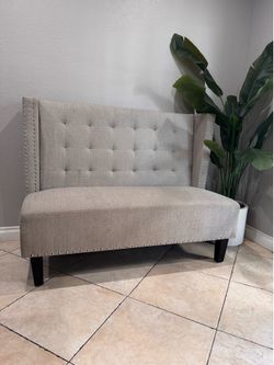 Accent chair, Settee couch,Modern Loveseat Settee Bench Sofa 2-Seat Sofa Couch Tufted Love Seat Dining Bench with Nail Head for Living Room