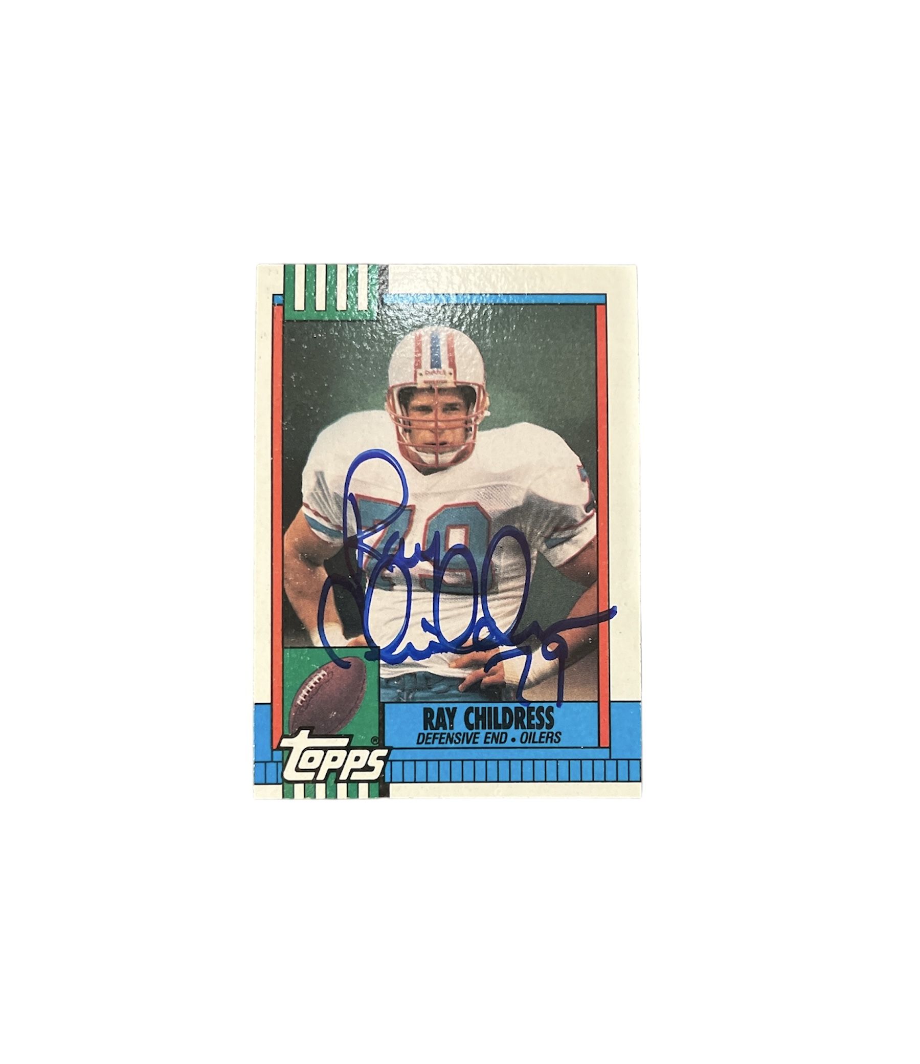 Autographed Topps Ray Childress Football Card (No COA) #218