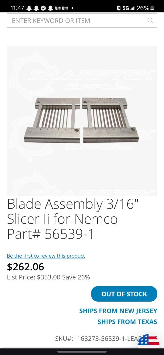 Nemco Replacement Blades
