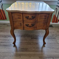 REAL MARBLE TOP SET OF 3 TABLES FRENCH COUNTRY EXCELLENT 