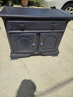 Beautiful Vintage Painted Wood Buffet Chest Bar