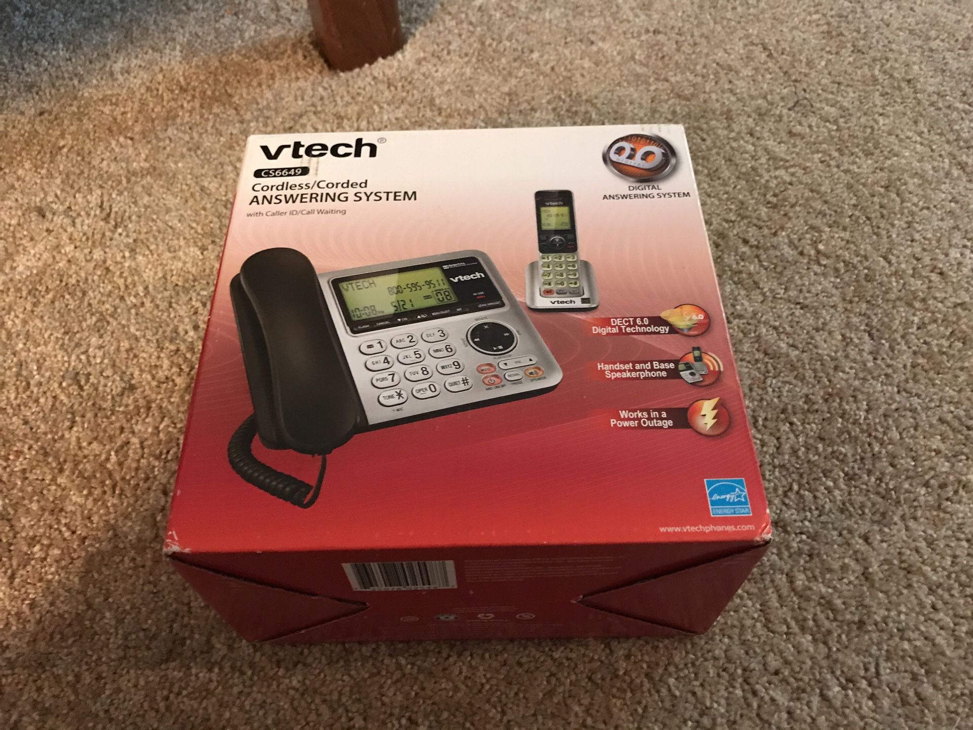 NEW Vtech CS6649 Cordless/Corded Digital Answering System with caller ID/call waiting