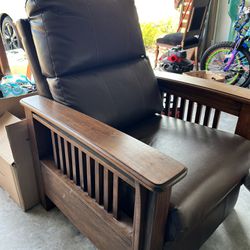 Brown Leather Recliner Chair