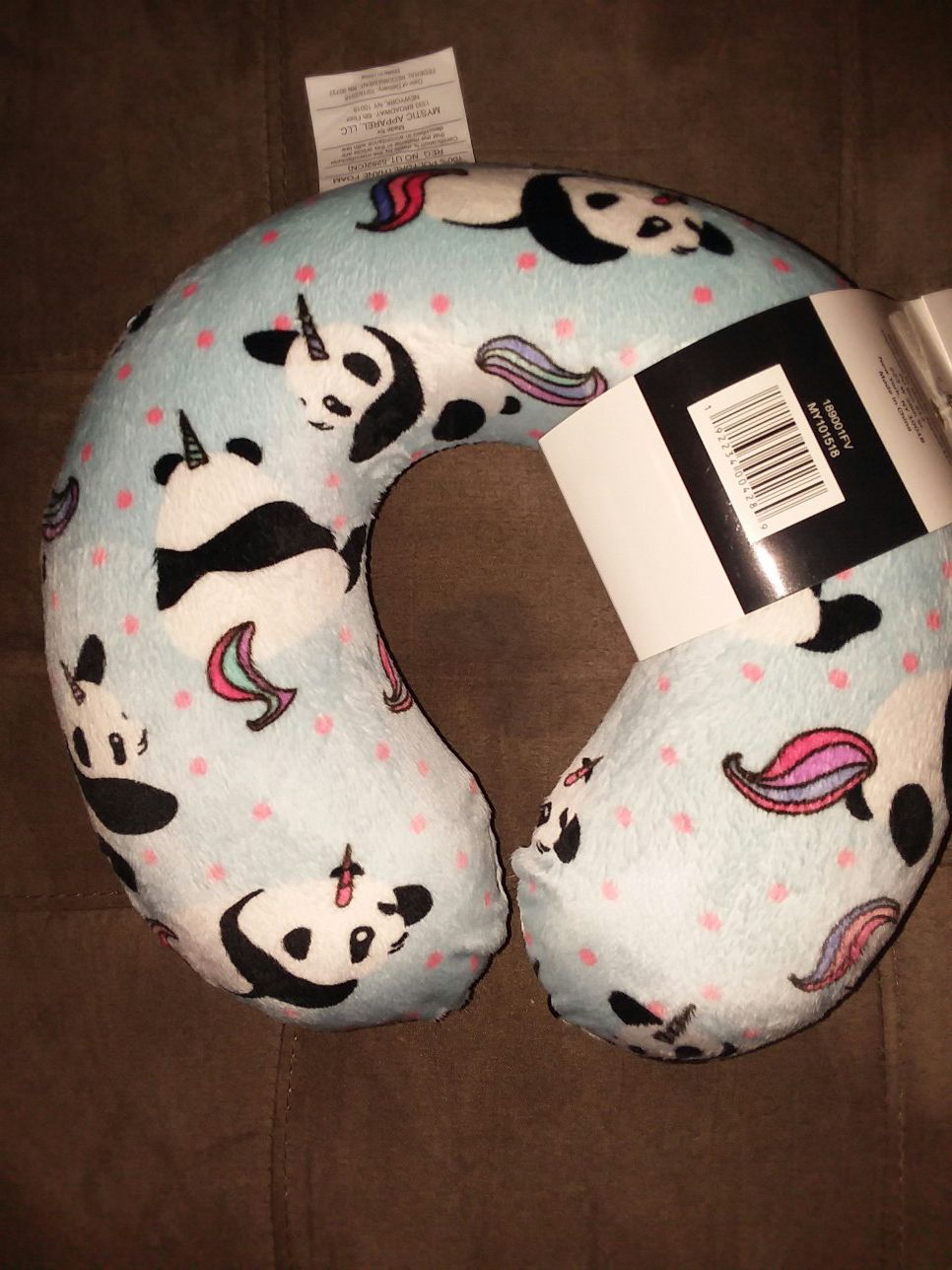 Panda unicorn travel neck pillow