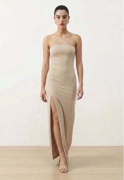 Strapless Maxi Dress with Front Slit