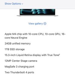 Apple MacBook Air 15 inch M4 24GB 1TB Silver Brand New