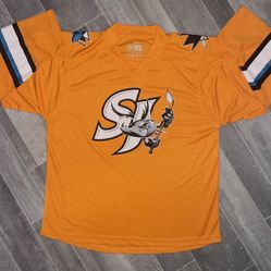 San Jose Sharks Barracuda Hockey Jersey Orange Size Medium