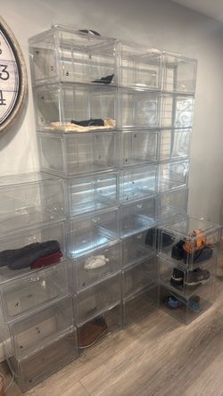 Plastic shoes storage display containers