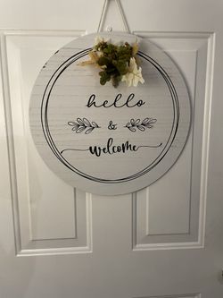 18” Welcome Sign “hello & Welcome”