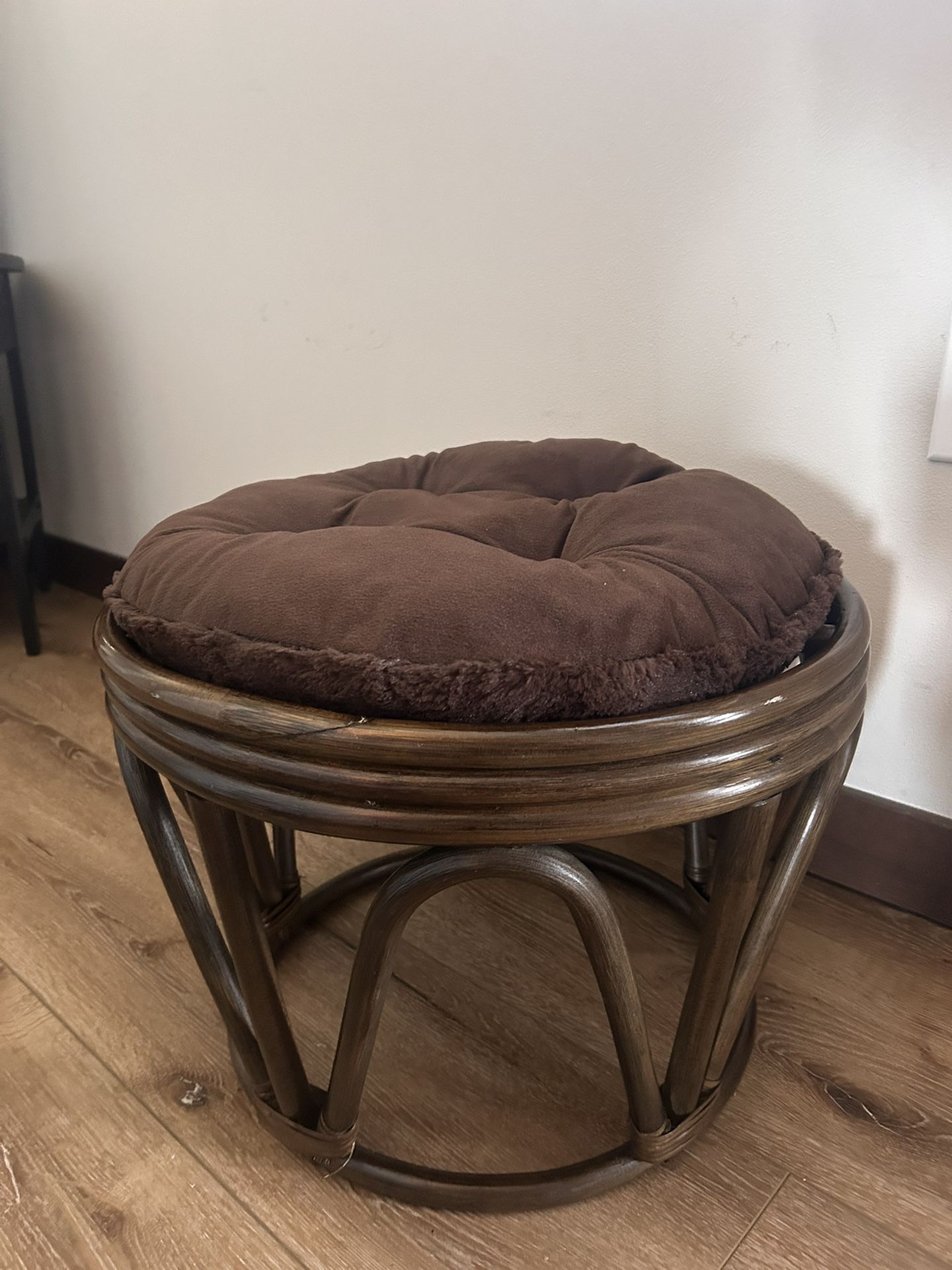Espresso Brown Bamboo Footstool/Ottoman