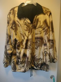 Animal Print Zip-Up Bomber Jacket