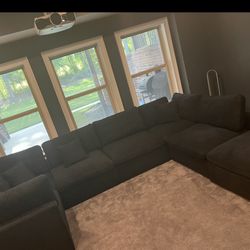 Black Velvet Sectional 