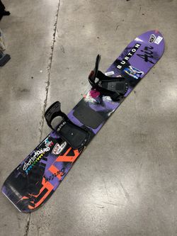 Used Vintage Burton Air 158cm Snowboard With Burton Bindings (Missing Binding Straps)