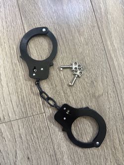 Black Metal Handcuffs with Keys
