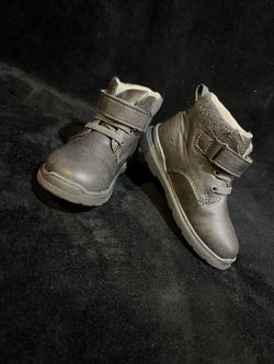 Cat & Jack Toddler Boys Gray Strap Boots Size 9 – Casual Everyday Shoes