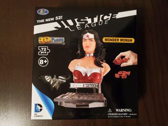 New Wonder Woman 3D Puzzle The New 52 Justice League 72 pcs 1st Edition 2014 NM Box
