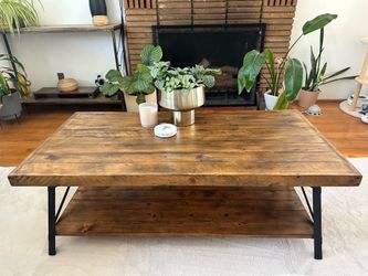 Wood coffee table