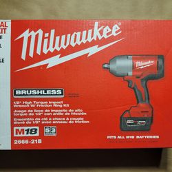 Milwaukee 2666-21B M18 18V 1/2" Brushless Cordless High Torque Impact Wrench Kit