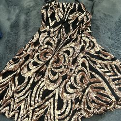 Black and gold sequin bodycon dress 