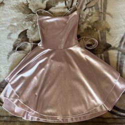 XS Pink Backless and Layered Dress