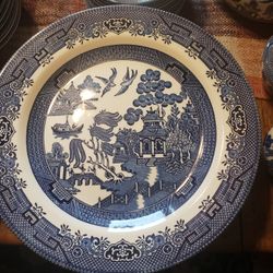 ENGLISH STAFFORDSHIRE BLU WILLOW SET OF RARE DISHES