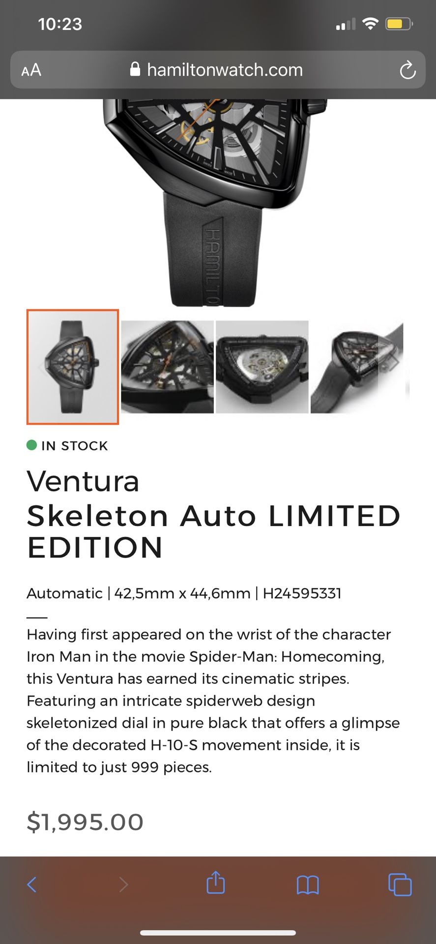 Hamilton Ventura Skeleton Auto LIMITED EDITION Luxury Watch